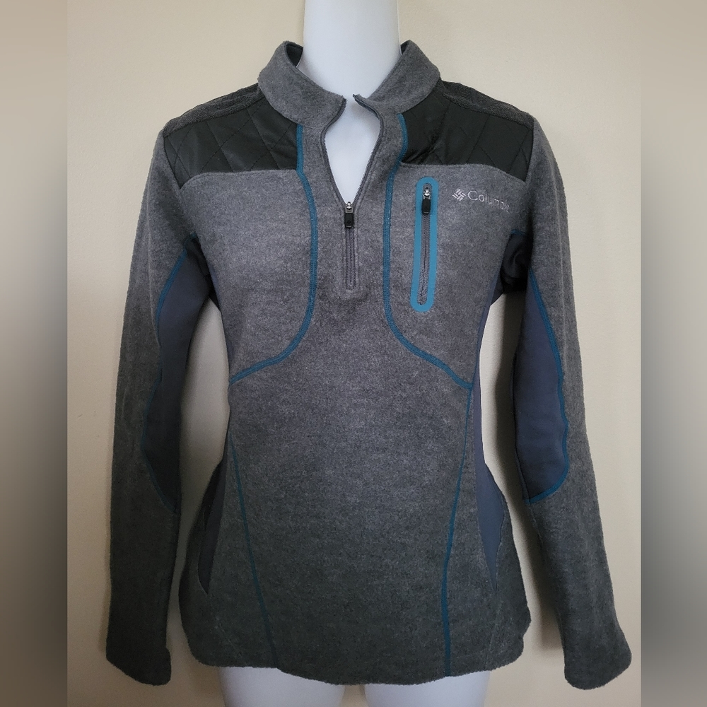 Columbia fleece leather patch shoulder m